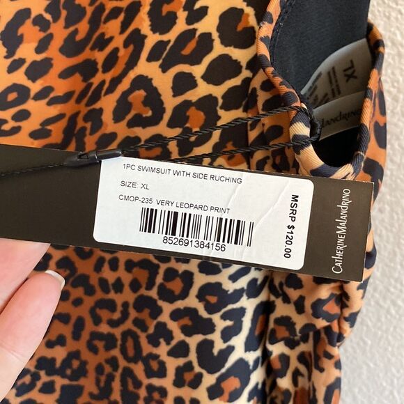 NWT- CATHERINE Malandrino- leopard print one piece- Size XL - Picture 6 of 12